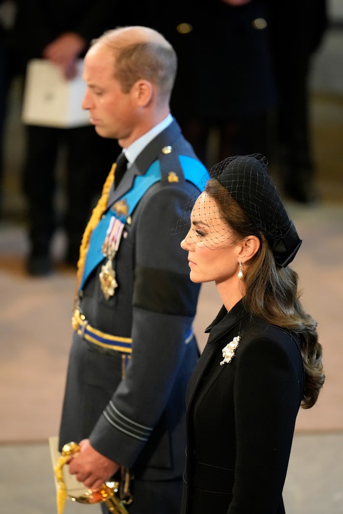 LONDON, ENGLAND - SEPTEMBER 14: Prince William, Prince of Wales and Catherine, Princess of Wales pay...