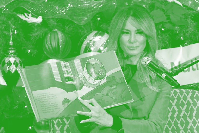 First lady Melania Trump reads a Christmas book to children who are patients at Children's National ...