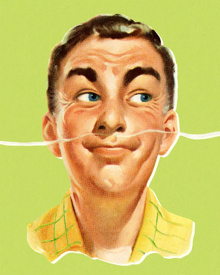 Man Smelling a Pleasant Odor