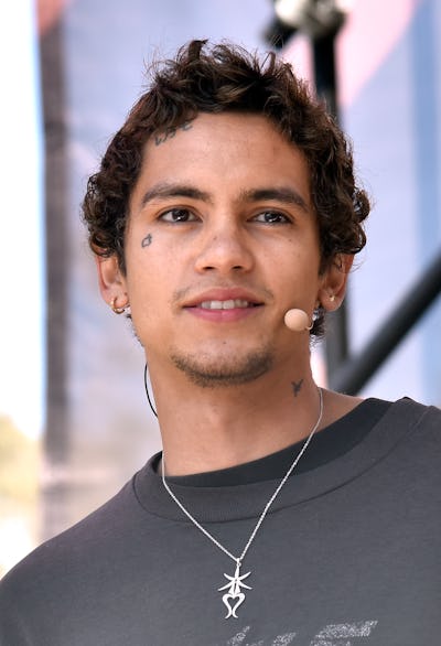 Dominic Fike, with subtle face tattoos, attended a culinary demonstration during the 2022 Outside La...