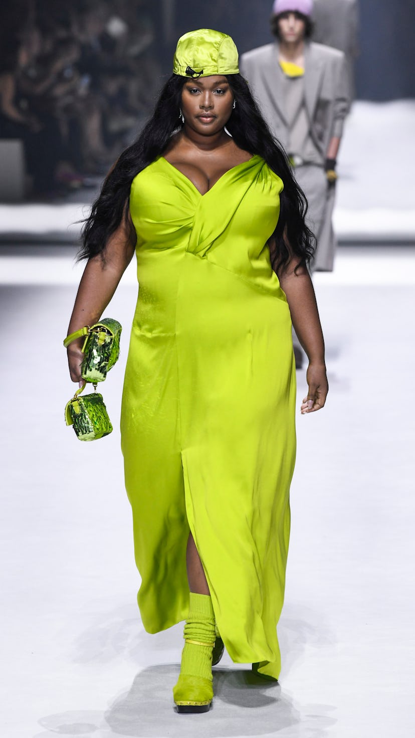 NEW-YORK, USA - SEPTEMBER 09: Precious Lee walks the runway during the Fendi Ready to Wear Spring/Su...