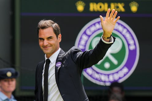 LONDON, ENGLAND - JULY 03: Roger Federer of Switzerland greets the audience during the Centre Court ...