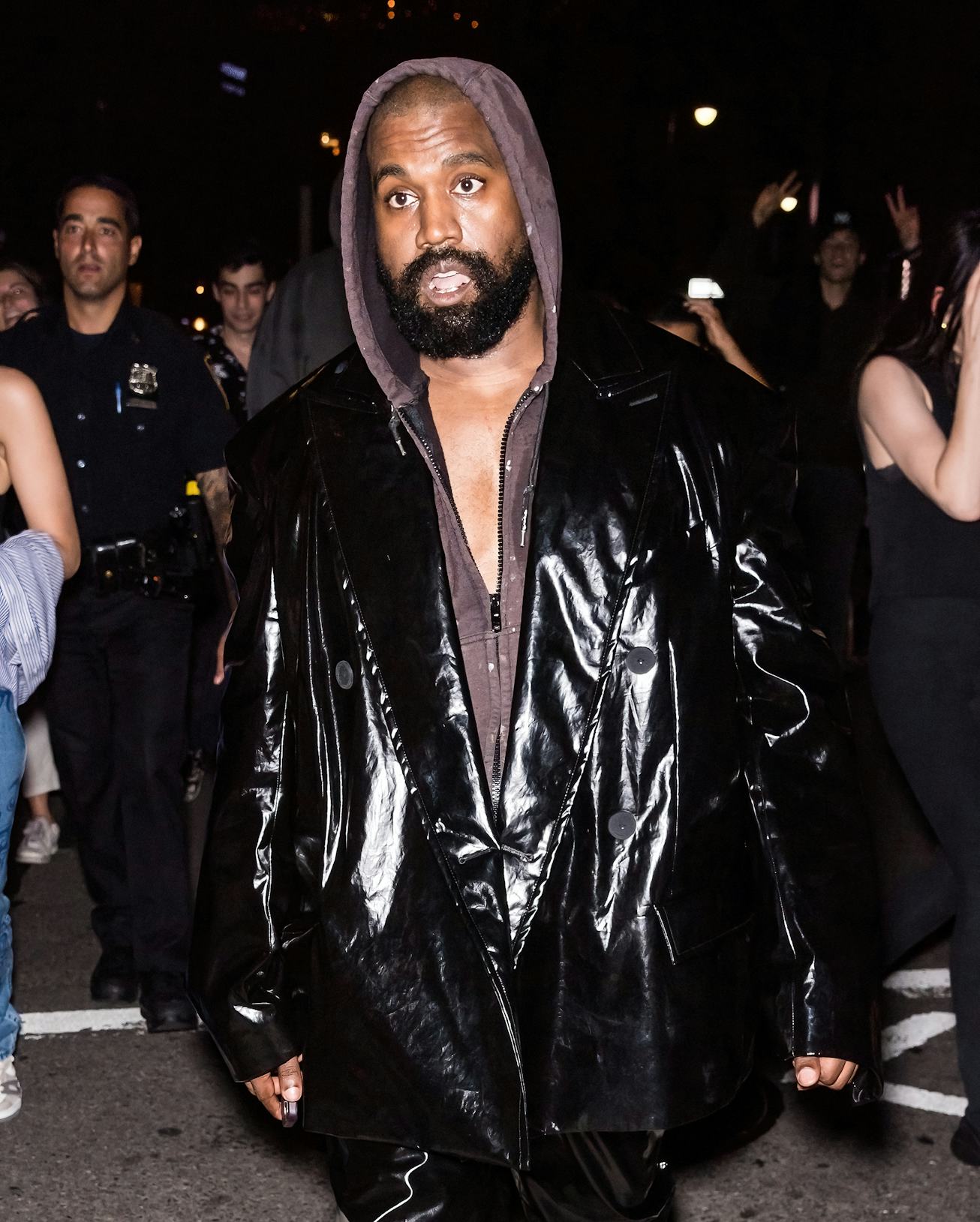 Kanye West is seen at New York Fashion Week. He terminated his partnership with Gap on Thursday.