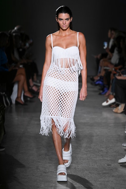 Kendall Jenner walks the runway during the Proenza Schouler Ready to Wear Spring/Summer 2023 fashion...