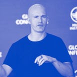 Brian Armstrong, CEO and Co-Founder, Coinbase, speaks during the Milken Institute Global Conference ...