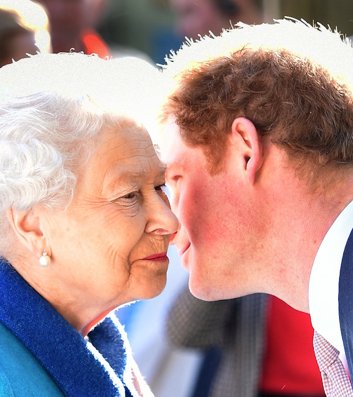 LONDON, ENGLAND - MAY 18:  Queen Elizabeth II and Prince Harry attend at the annual Chelsea Flower s...