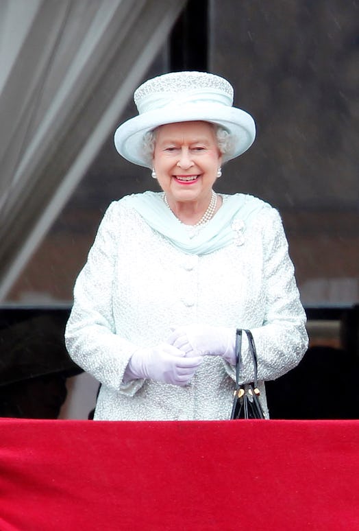 Queen Elizabeth II standing on the balcony of the Buckingham Palace