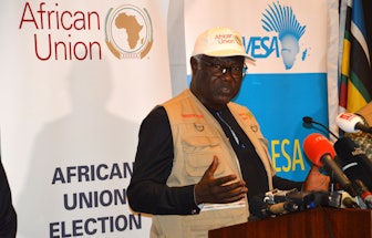 Ernest Bai Koroma, the head of the AU-COMESA Election Observer Mission and former president of Sierr...