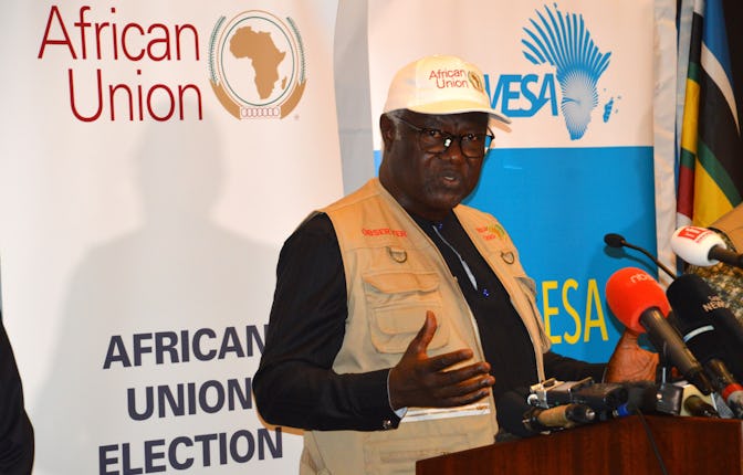 Ernest Bai Koroma, the head of the AU-COMESA Election Observer Mission and former president of Sierr...