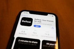 BeReal on the App Store displayed on a phone screen is seen in this illustration photo taken in Pola...