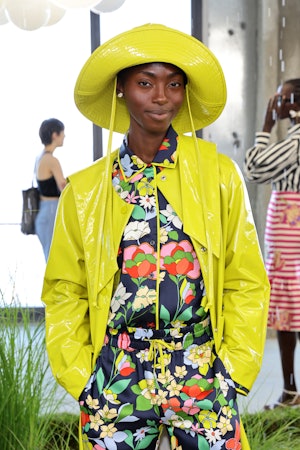 A model poses during the Kate Spade Presentation during September 2022 New York Fashion Week