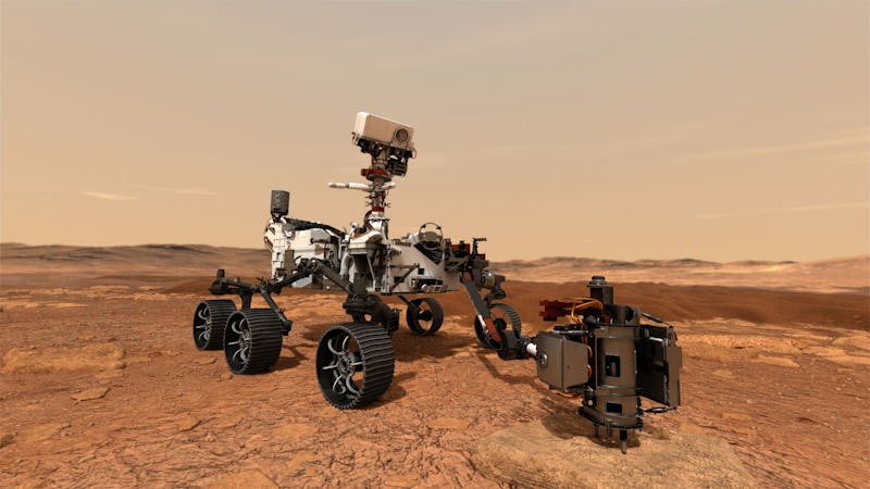 UNSPECIFIED: In this concept illustration provided by NASA, NASA's Perseverance (Mars 2020) rover us...