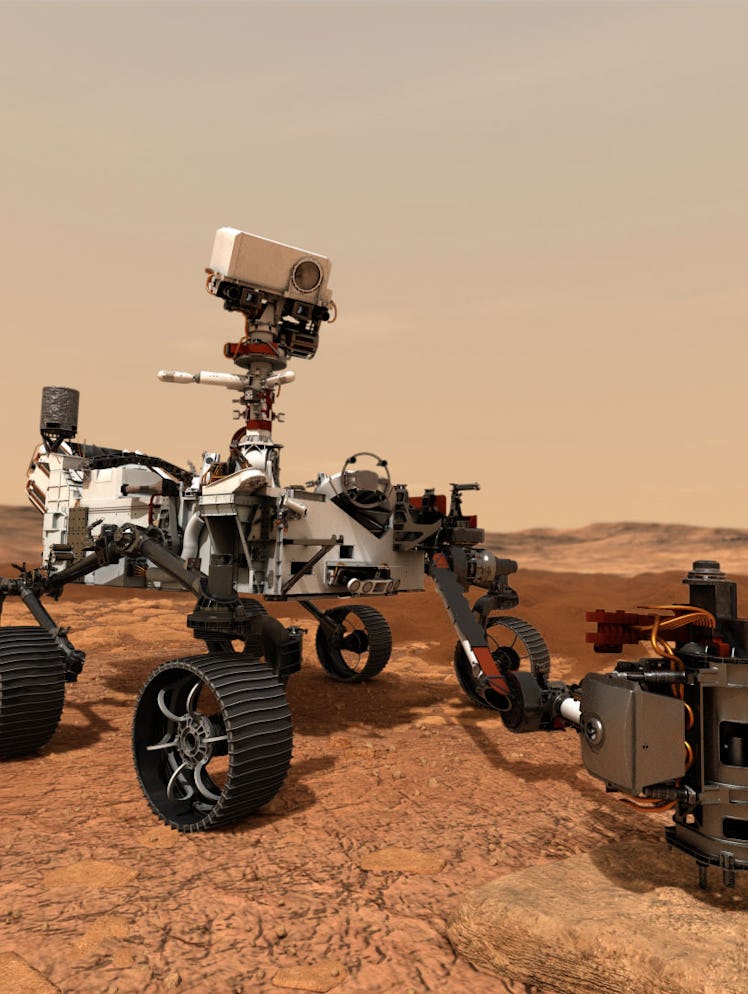 UNSPECIFIED: In this concept illustration provided by NASA, NASA's Perseverance (Mars 2020) rover us...