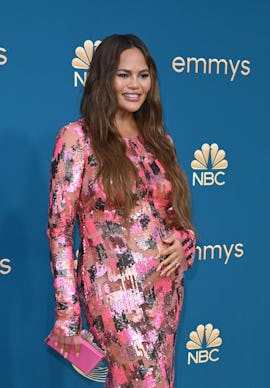 Chrissy Teigen arrives for the 74th Emmy Awards at the Microsoft Theater in Los Angeles, California,...