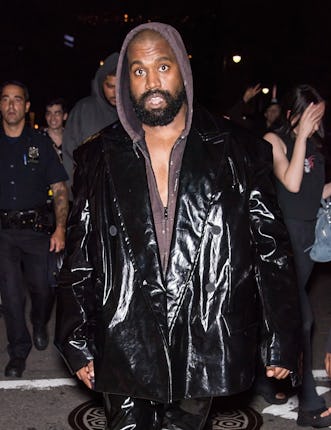 NEW YORK, NEW YORK - SEPTEMBER 12: Kanye West is seen leaving the VOGUE World: New York during Septe...