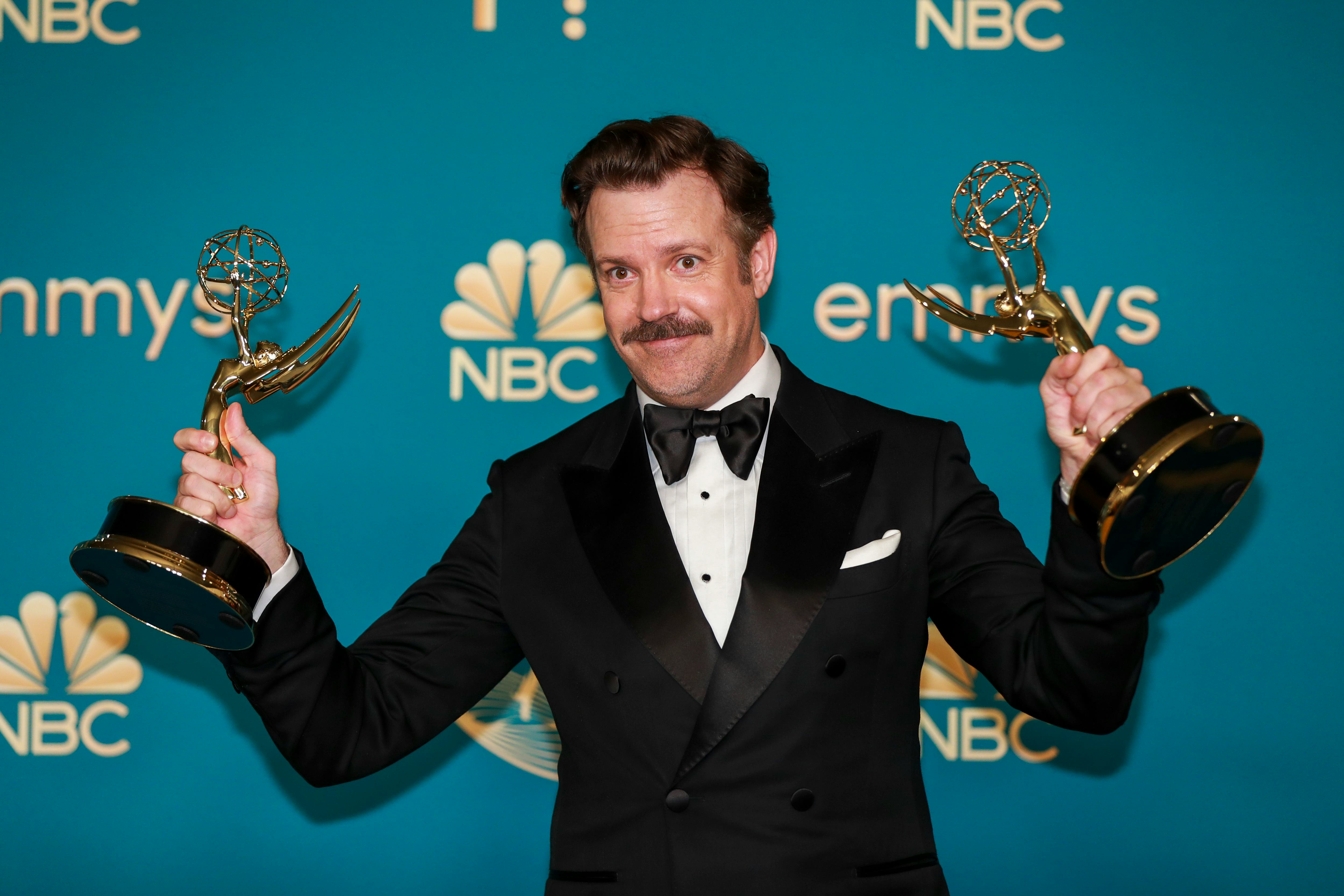 LOS ANGELES, CA - September 12, 2022 -  Jason Sudeikis won an Emmy at the 74th Primetime Emmy Awards...