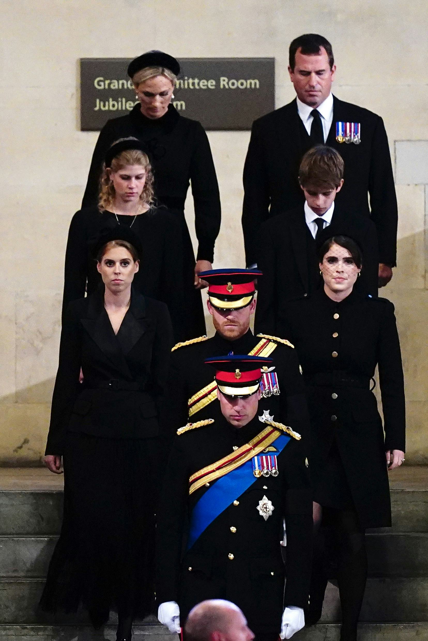 Photos of Prince Harry and Prince William at vigil for Queen Elizabeth.