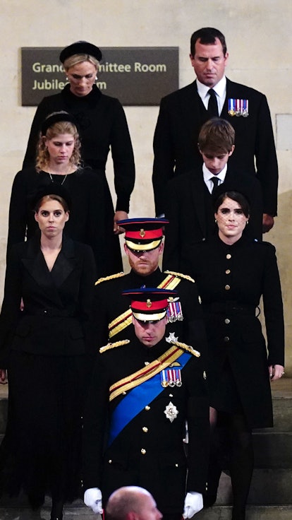 Photos of Prince Harry and Prince William at vigil for Queen Elizabeth.