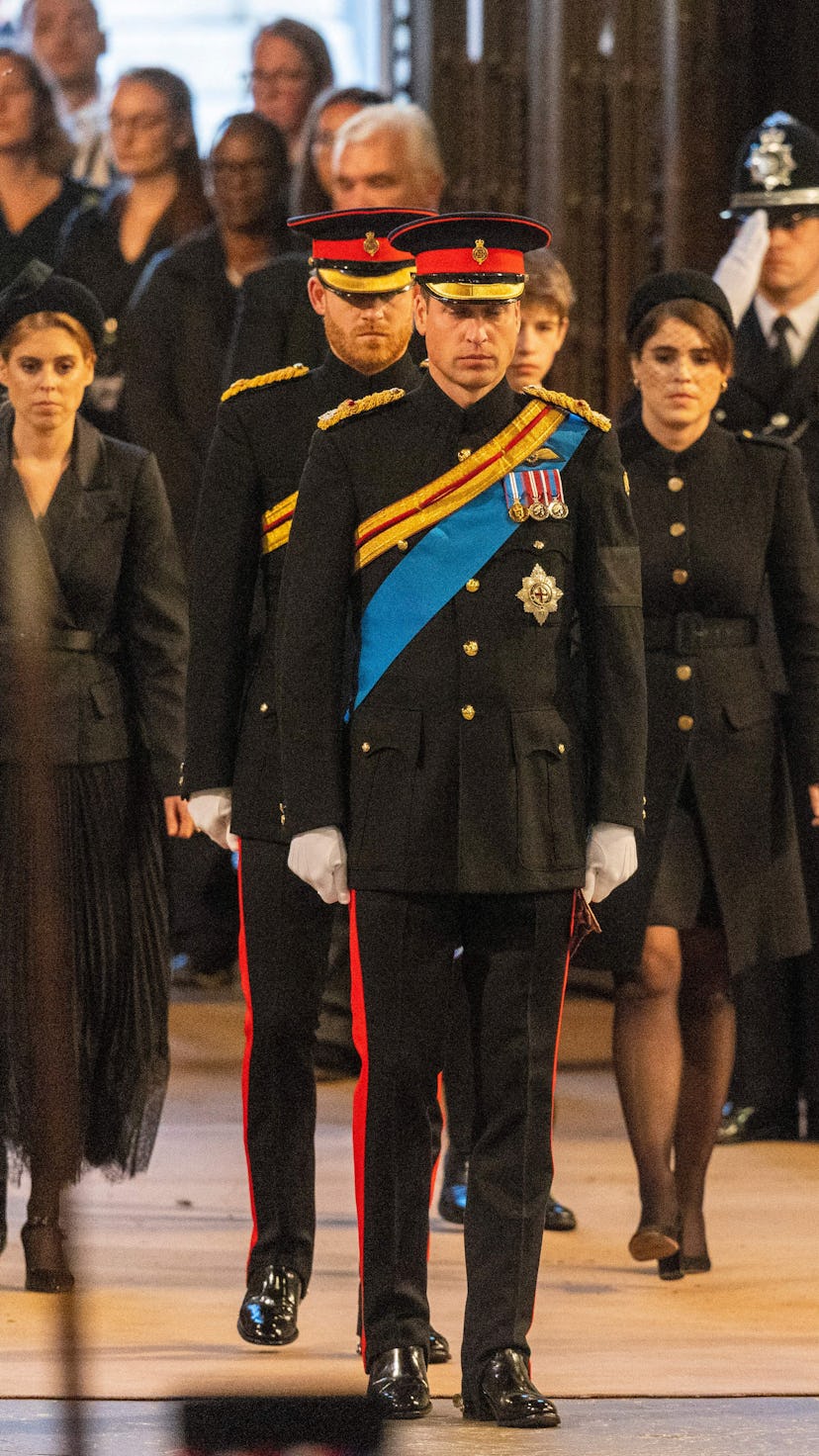 Britain's Queen Elizabeth II's grandchildren (L to R): Britain's Lady Louise Windsor, Britain's Prin...