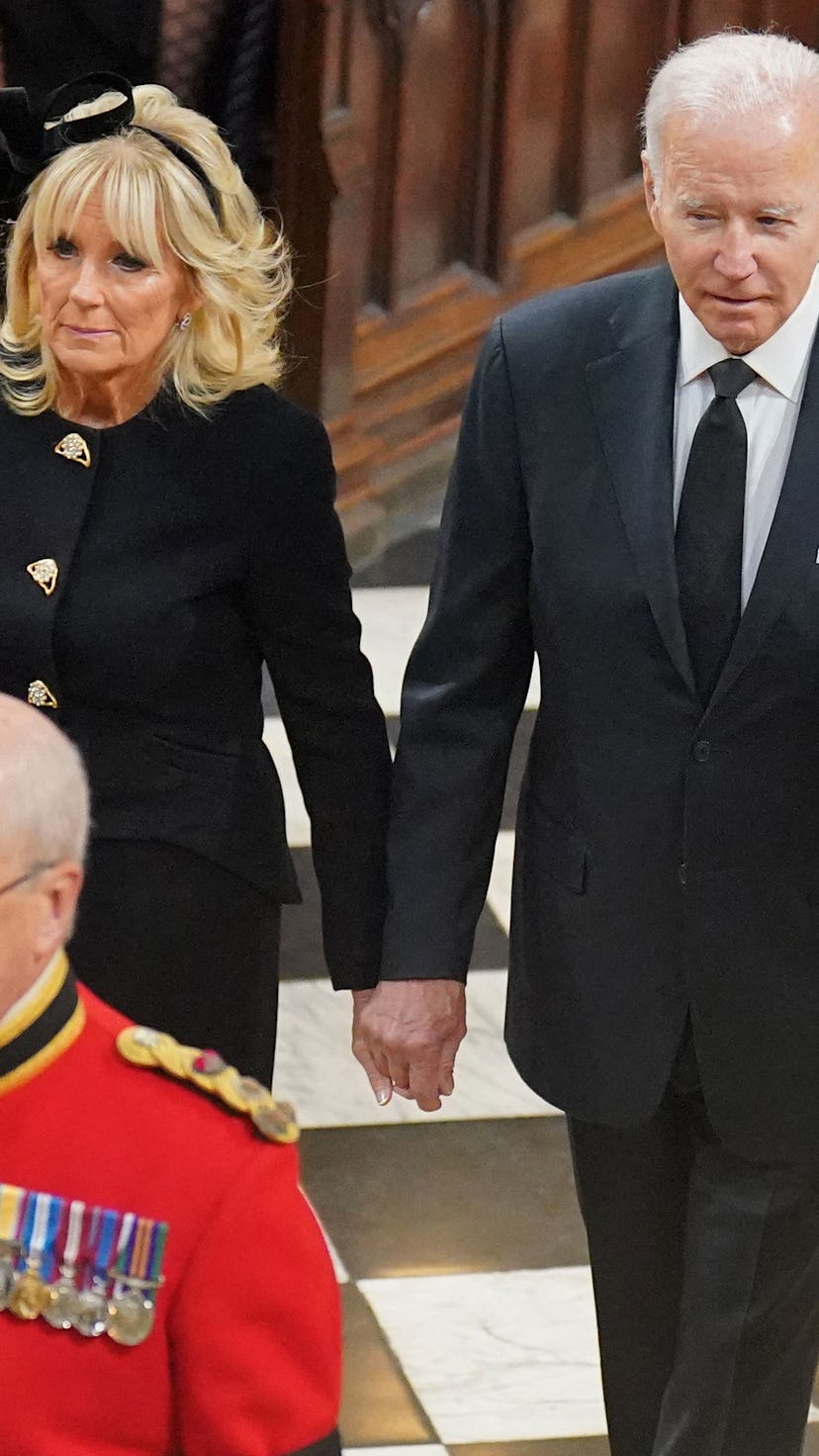 Joe Biden and first lady Jill Biden at the funeral of Queen Elizabeth II