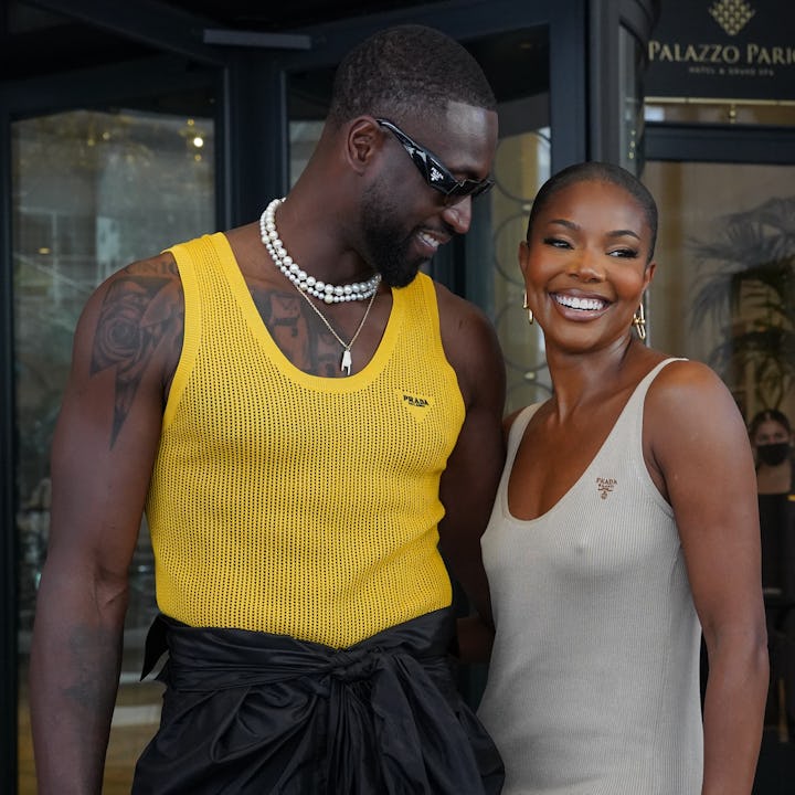 Former American cesist Dwyane Wade and wife Gabrielle Union, actress and former model, arriving at P...