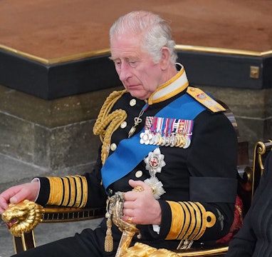 LONDON, ENGLAND - SEPTEMBER 19: King Charles III during the State Funeral of Queen Elizabeth II at W...