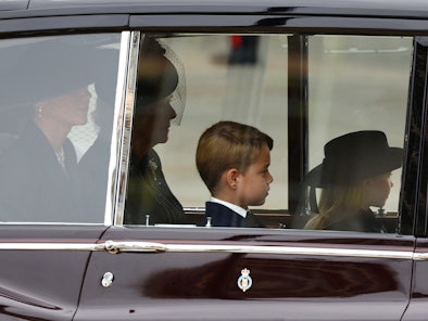 Britain's Catherine, Princess of Wales, Britain's Queen Camilla, Prince George and Princess Charlott...