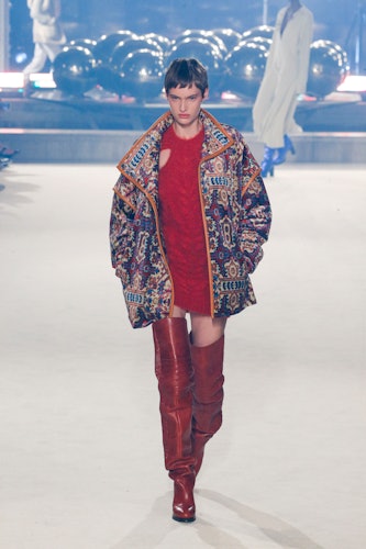 A model walks the runway during the Isabel Marant Womenswear Fall/Winter 2022-2023 fashion show as p...
