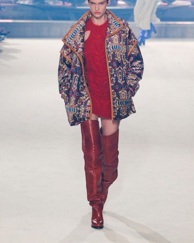 A model walks the runway during the Isabel Marant Womenswear Fall/Winter 2022-2023 fashion show as p...