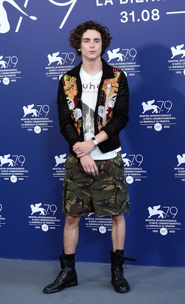 Timothee Chalamet attends the photocall for "Bones And All"