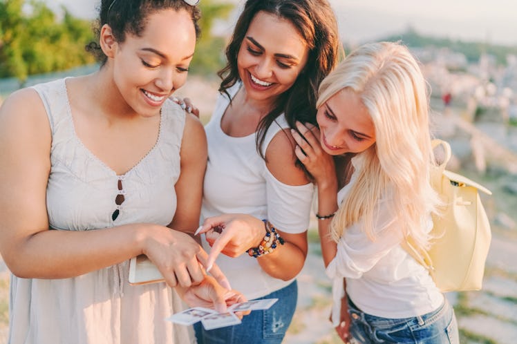 Friends use an old pic caption for sharing throwback photos on Instagram.