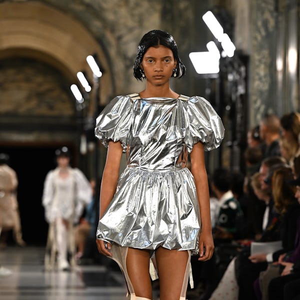 Simone Rocha's Spring/Summer 2023 short high-shine silver dress