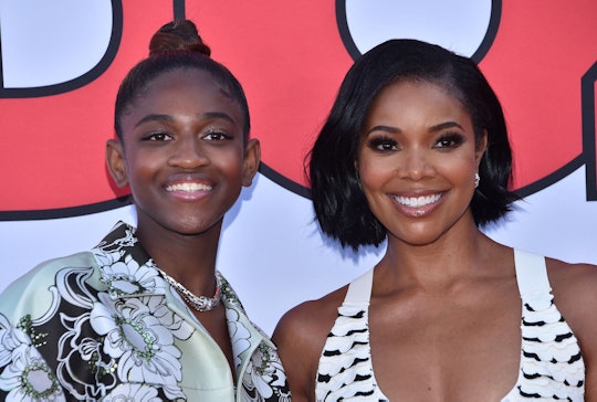 US actress Gabrielle Union (R) and her daughter Zaya Wade arrive for the "Cheaper by the Dozen" Disn...