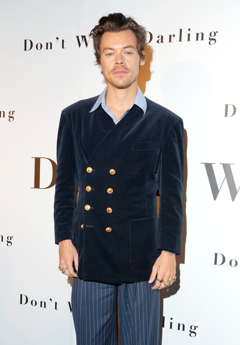 Harry Styles attends the "Don't Worry Darling" photo call