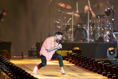 TEL AVIV, ISRAEL - MAY 10: Adam Levine and Matt Flynn perform during the Maroon 5 Performance at Hay...