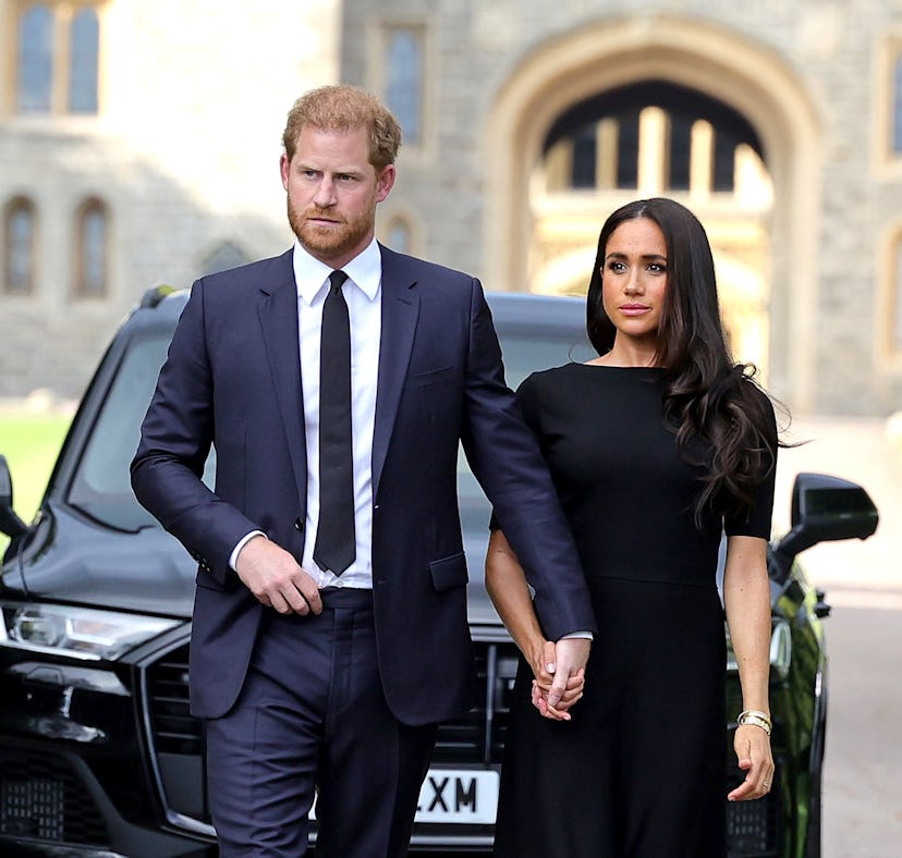 Meghan Markle and Prince Harry's body language at the queen's funeral was sweet.
