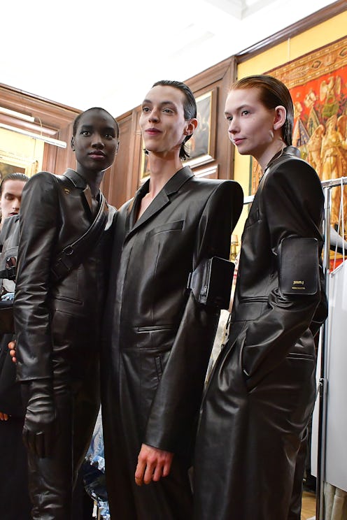 PARIS, FRANCE - JUNE 21: A model backstage at the Ann Juun. J fashion show during Paris Men's Fashio...