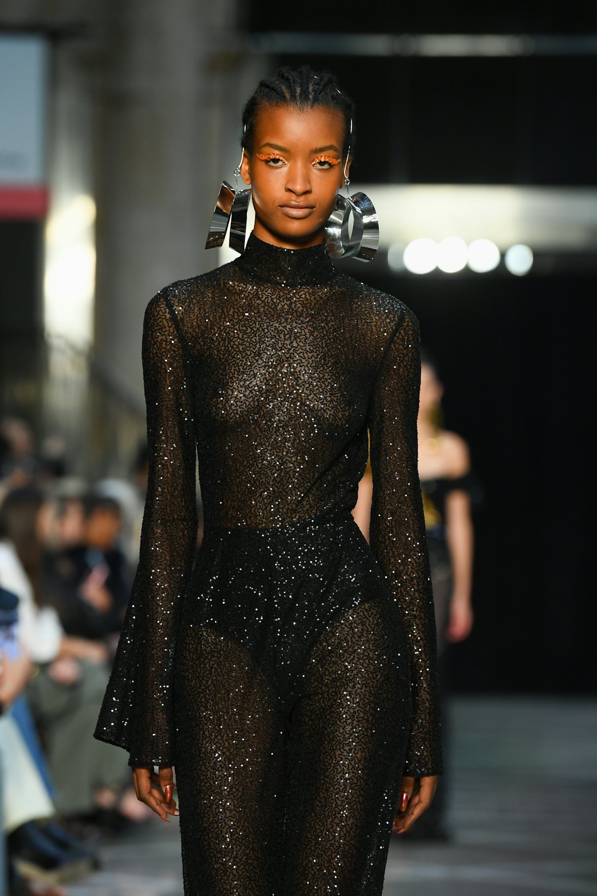 A model walks the runway at the Halpern show during London Fashion Week September 2022