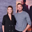 Elizabeth Chambers speaks out on Armie Hammer controversy. Here, they attend the Premiere of Columbi...