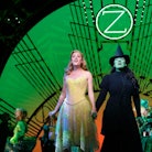 Carly Anderson as Glinda, Jacqueline Hughes as Elphaba in Wicked The Musical