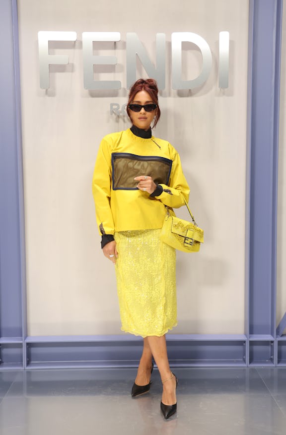 Shay Mitchell attends the Fendi Spring Summer 2023 Show during Milan Fashion Week