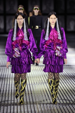  Models walk the runway of the Gucci Twinsburg Show during Milan Fashion Week Spring/Summer 2023