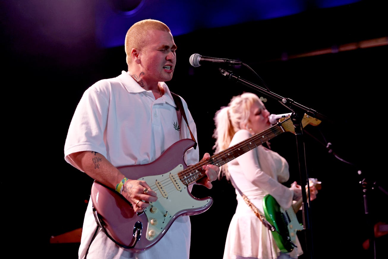 AUSTIN, TEXAS - MARCH 16: (L-R) Avery Tucker and Harmony Tividad of Girlpool perform onstage at 'twi...