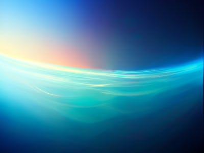 Blue rainbow gradient with illuminated light halo glow background invitation greeting card space cos...