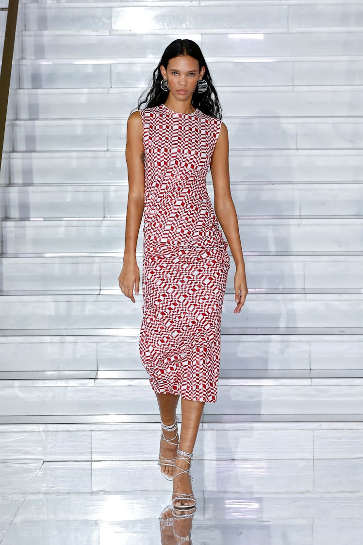 A model in Missoni patterned dress during the Milan Fashion Week Womenswear Spring/Summer 2023