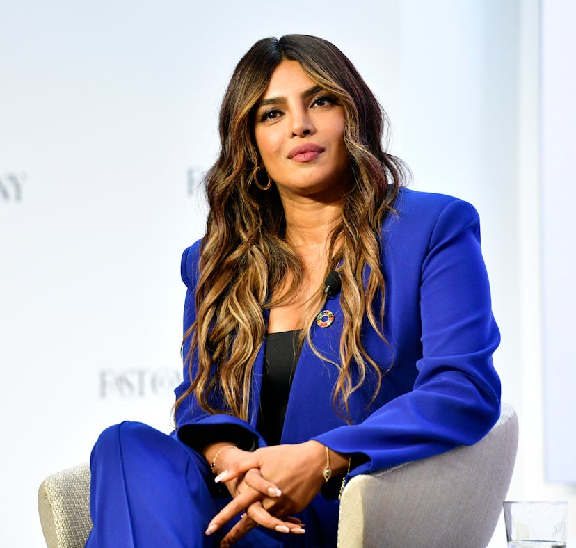 Priyanka Chopra's fall 2022 hair transformation as seen when the Actor, Producer, Philanthropist, sp...