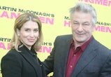 NEW YORK, NEW YORK - APRIL 21: Hilaria Baldwin and Alec Baldwin pose at the opening night of the new...