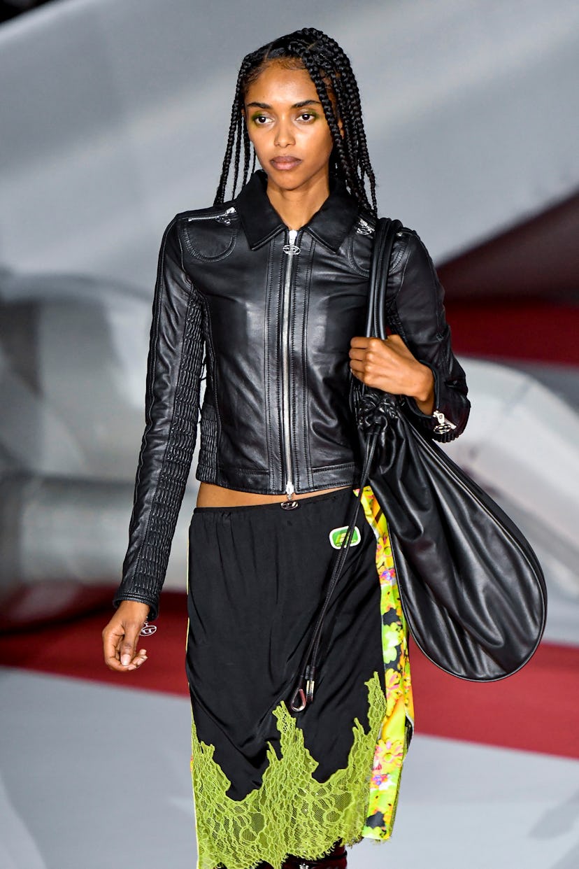 A model walks the runway during the Diesel Ready to Wear Spring/Summer 2023 fashion show 