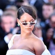 CANNES, FRANCE - MAY 19: Barbadian singer Rihanna arrives for the screening of the film 'Okja' in co...