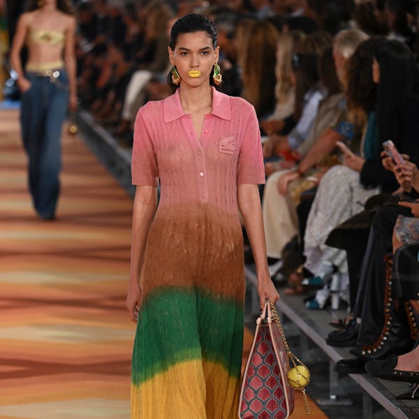 Etro Spring/Summer 2023 multicolored collared day dress 